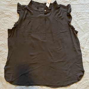 NWT Loft Charcoal Gray Sleeveless Blouse